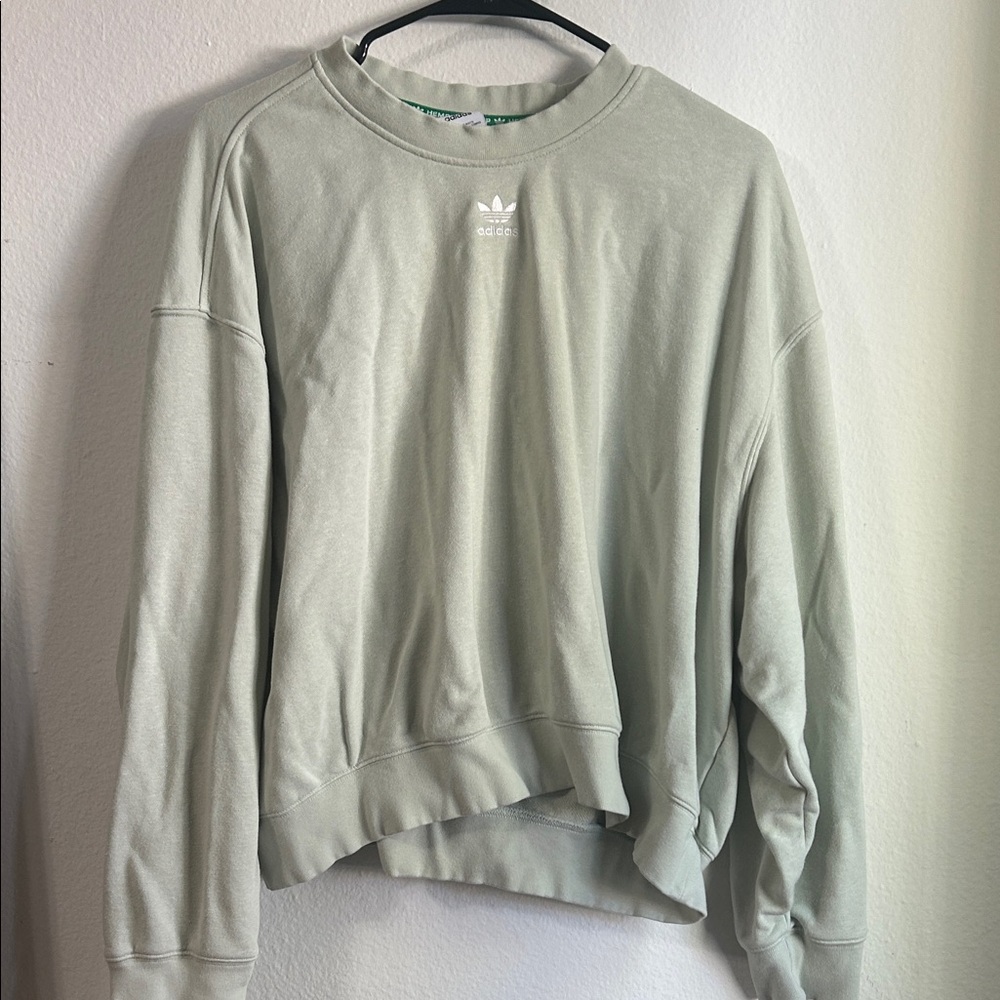 Adidas Light Green Crewneck Sweatshirt